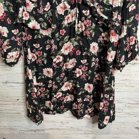 American eagle floral dress black pink medium - Picture 2 of 11